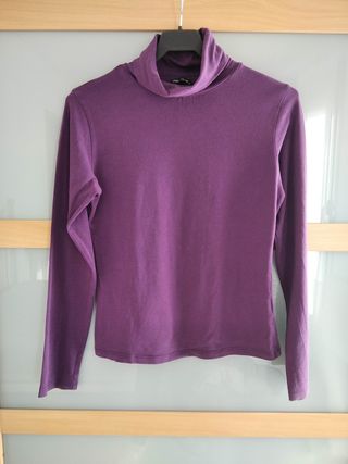 Jersey cuello vuelto morado Pilar Prieto T. S