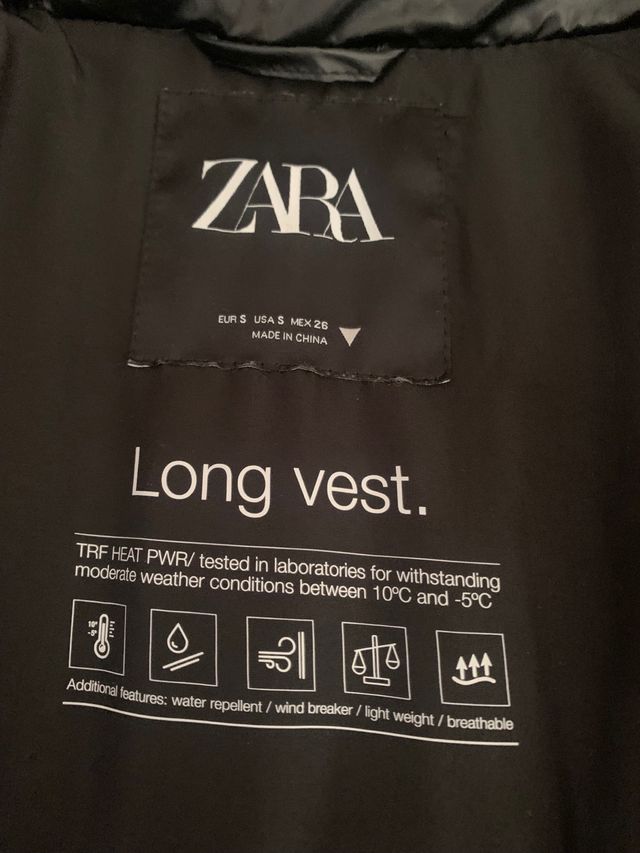 Chaleco plumífero Zara negro