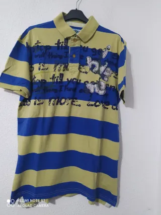 Polo Desigual Rayas Azul y Amarillo