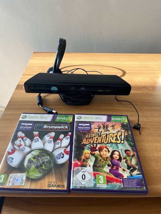 Xbox 360 Kinect + 2 Giochi + cuffie originali