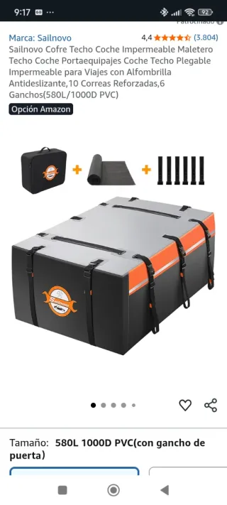 Cofre Techo Sailnovo 580L PVC Nuevo