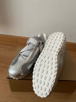 Deportivas Mango plateadas talla 38
