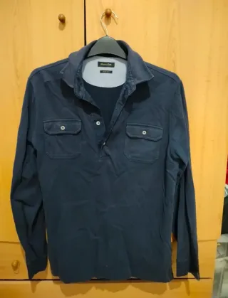 Camiseta Massimo Dutti Azul Manga Larga