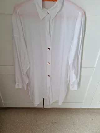 Camisa larga blanca mujer talla única