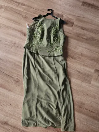 Vestido de fiesta boda verde talla 46
