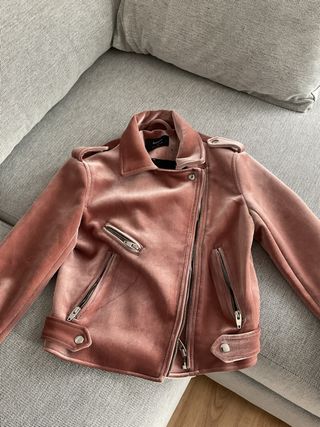 Chaqueta Bershka Terciopelo Rosa