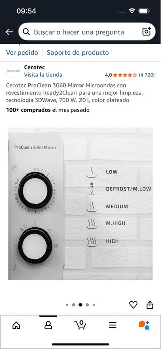 Microondas Cecotec ProClean 3060 Mirror