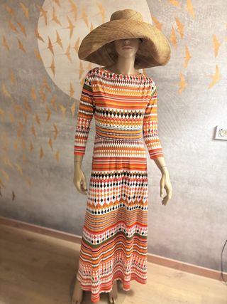 Vestido largo estampado T L