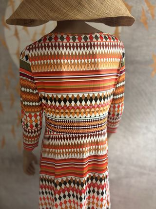 Vestido largo estampado T L