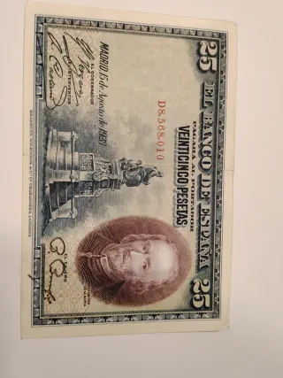 Billete 25 Pesetas Banco de España 15 agosto 1928