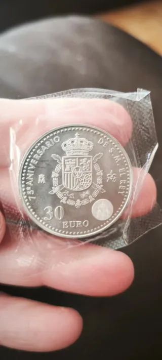 Moneda Plata 75 Aniversario Juan Carlos I 2013