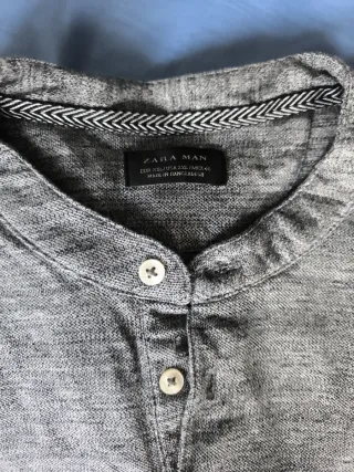 Polo Zara Gris Manga Larga XXL