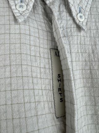 Camisa Armani Jeans Cuadros Blanca Talla XL