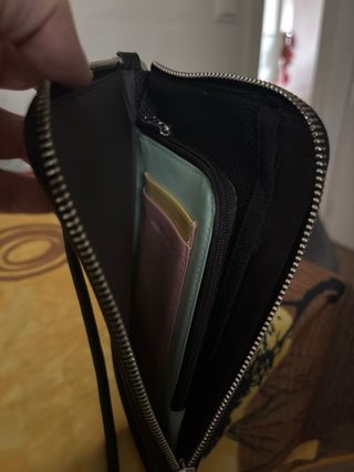 Bimba y Lola piel cartera negra verde