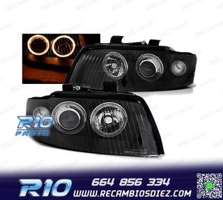 FAROS OJOS ANGEL PARA AUDI A4 00-04 FONDO NEGRO XENON D1S