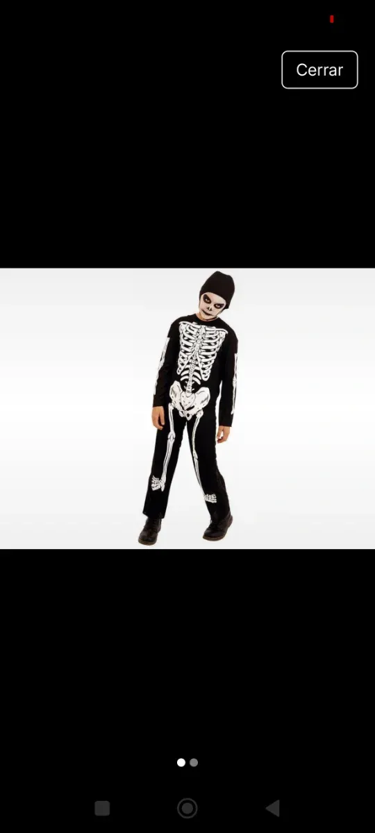 Disfraz esqueleto infantil Nuevo.t.8 a 10;11 a 13