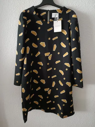Vestido Compañía Fantástica negro y dorado