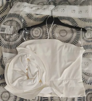 Top Mango volante blanco Talla S