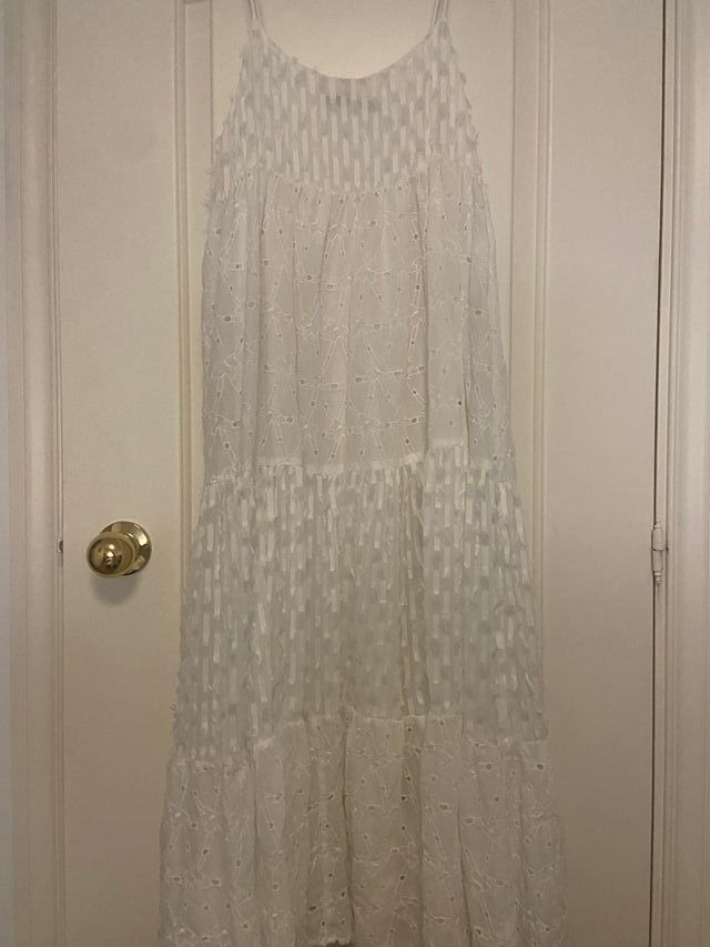 Vestido largo Zara blanco