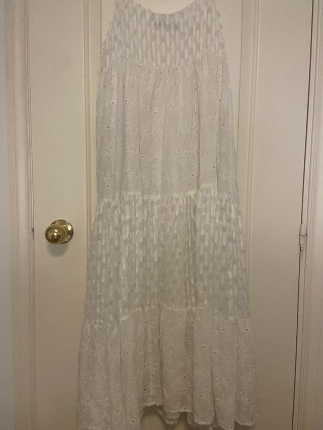 Vestido largo Zara blanco