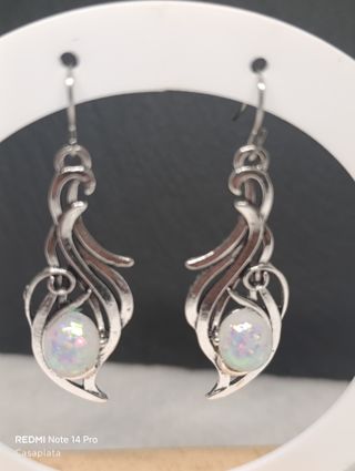 Pendientes Vintage largos piedra lunar 257