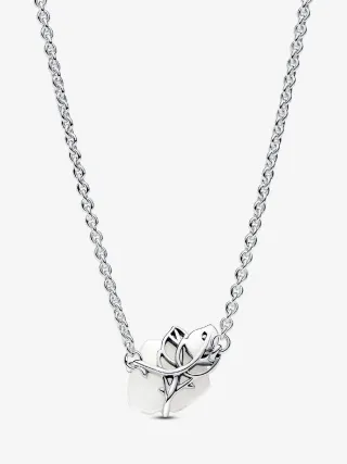 Colgante Rosa Pandora Blanco y Plata