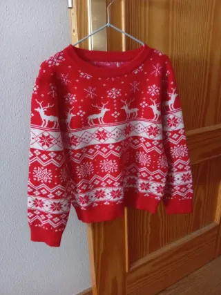 Jersey Navidad Reindeer Niños Rojo