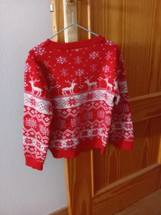 Jersey Navidad Reindeer Niños Rojo