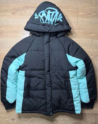 Chaqueta acolchada Syna World negra y turquesa