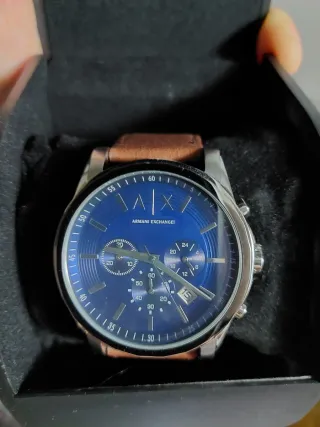 Reloj Armani Exchange Azul Correa Marrón