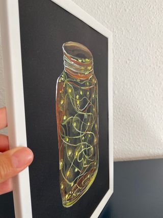 Acuarela moderna luces Navidad en tarro