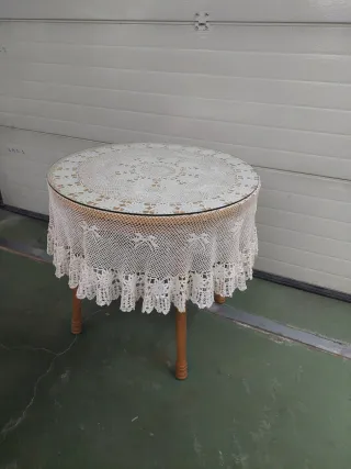 Mesa camilla redonda 80cm, extensible a 106x80 cm