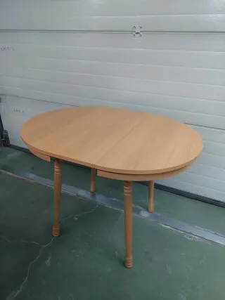 Mesa camilla redonda 80cm, extensible a 106x80 cm