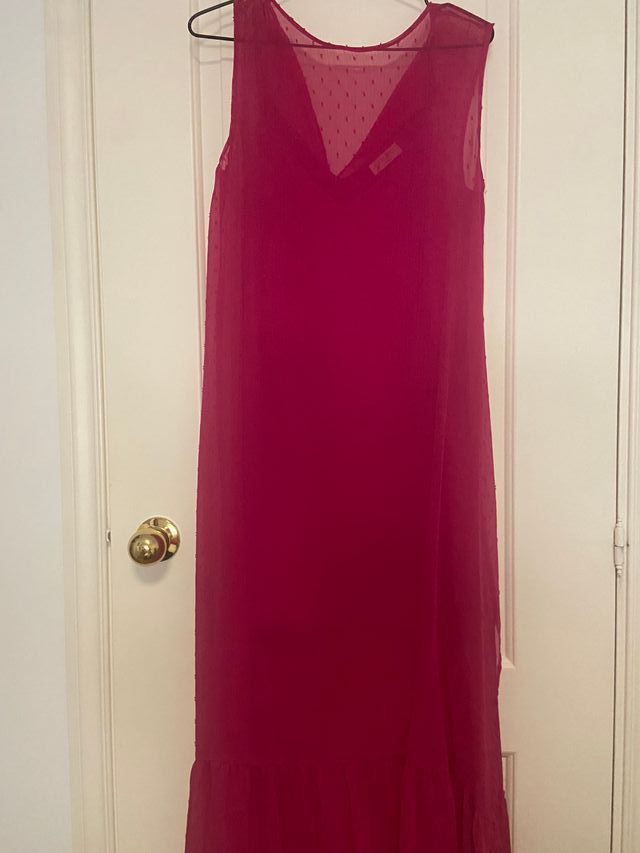 Vestido Bimani fucsia con Forro