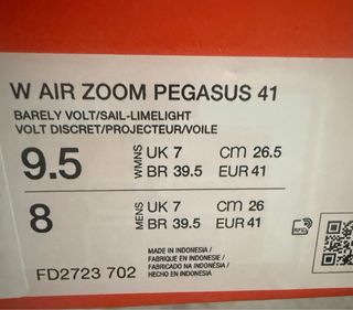 Zapatillas Nike Air Zoom Pegasus 41, talla 41.