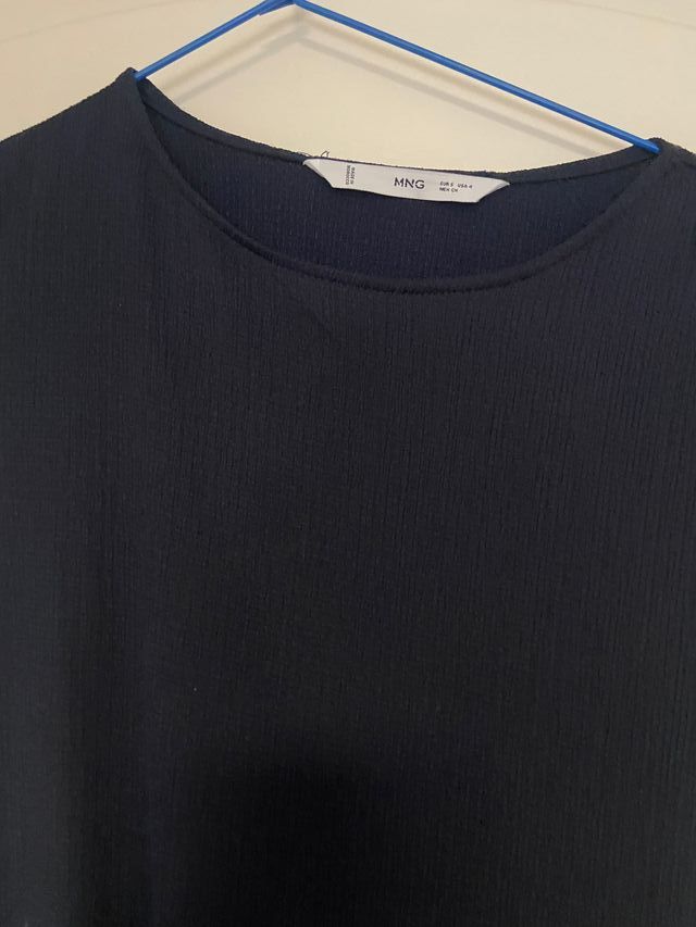 Vestido Mango Azul Marino Espalda Talla S