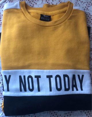 Sudadera chico sin capucha amarilla y negra