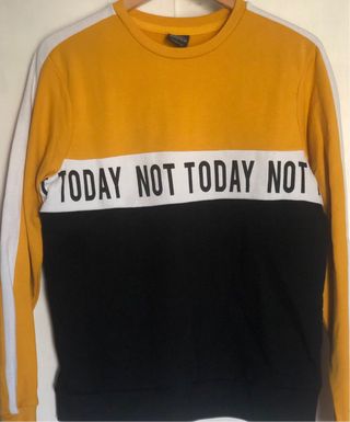 Sudadera chico sin capucha amarilla y negra