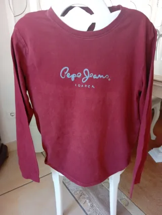 Camiseta Pepe Jeans Manga Larga Granate . Hombre