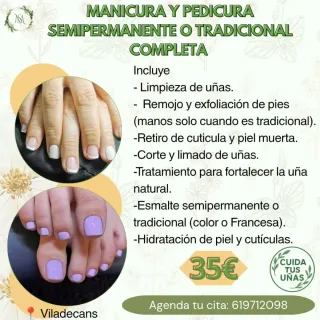 Manicura y Pedicura Completa Semi/Tradicional