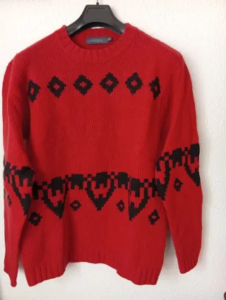 Jersey Lana Cortefiel Rojo Talla L