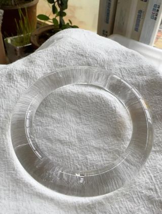 Brazalete redondo cristal blanco natural
