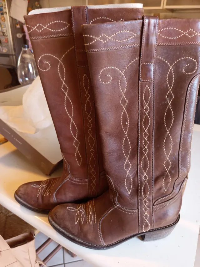 Stivali alti donna marroni