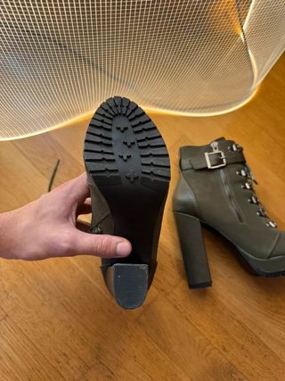 Botines plataforma verde militar EU 36