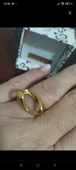 Anillo laminado oro diseño italiano 