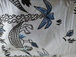 Tessuto fantasia con palme e animali