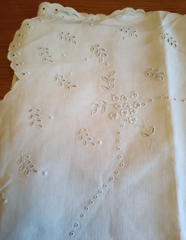 Juego sábanas antiguas hilo bordadas mano