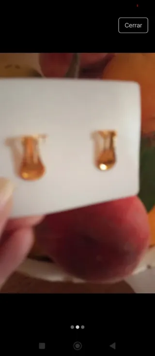 Pendientes vintage clip dorados perla