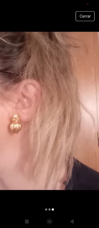 Pendientes vintage clip dorados perla