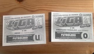 Cromos Messi y Cristiano Ronaldo